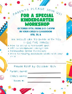 Kinder Workshop flyer